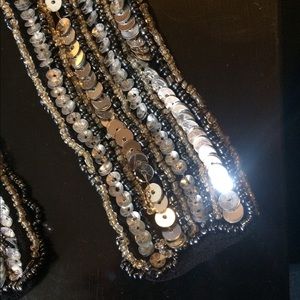 Silver Sequins & Black Be-Jeweled Belt